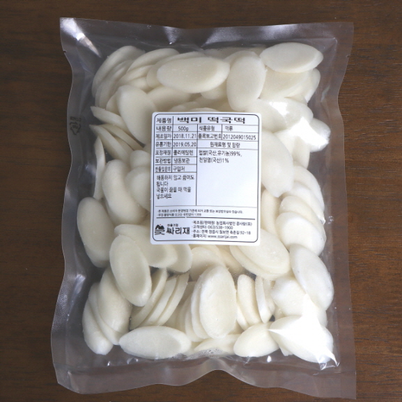 참거래농민장터,백미 떡국떡(유기농쌀) 500g